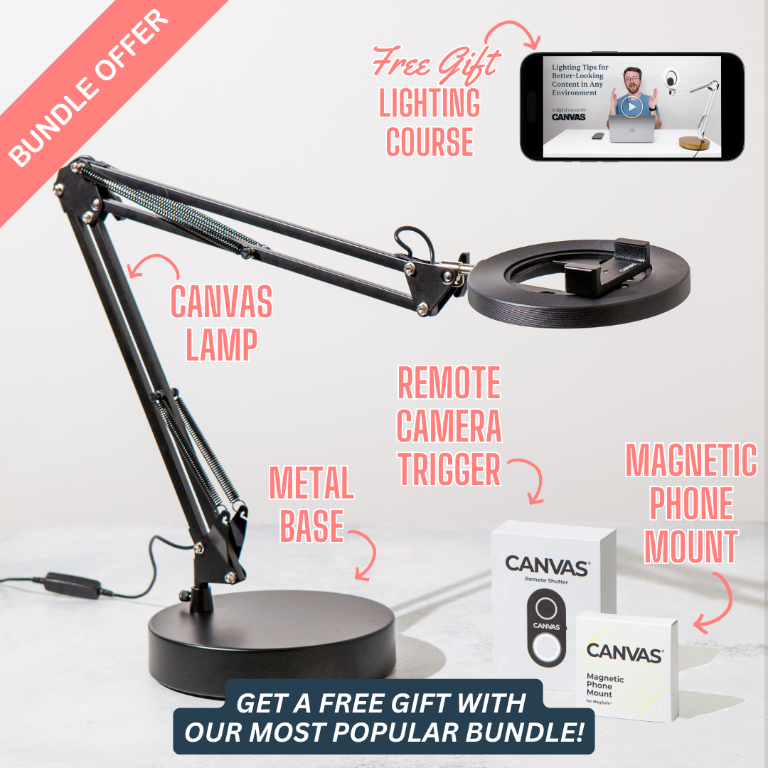 Canvas Lamp with Weighted Matte Metal Base