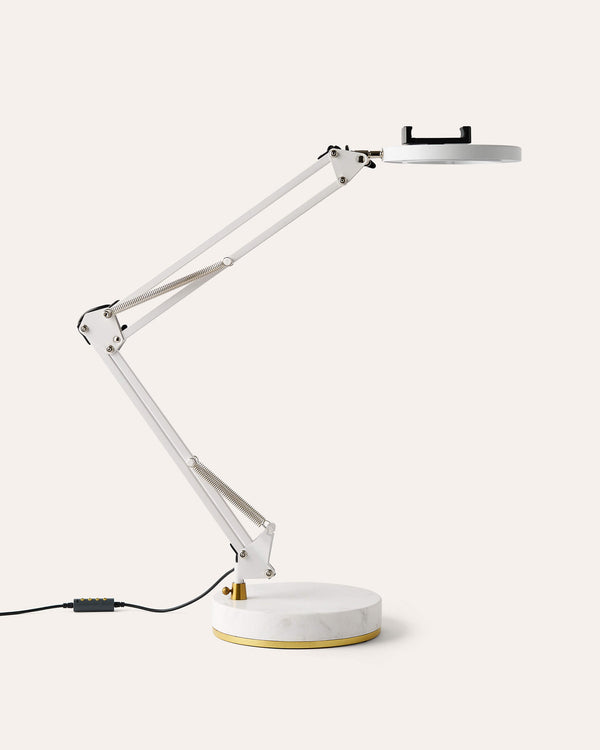 Canvas Lamp with Weighted Marble Base