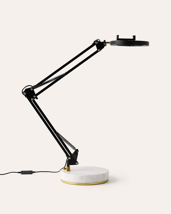 Canvas Lamp with Weighted Marble Base