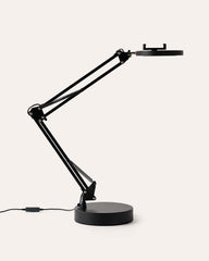 Black Canvas Lamp with Weighted Matte Metal Base