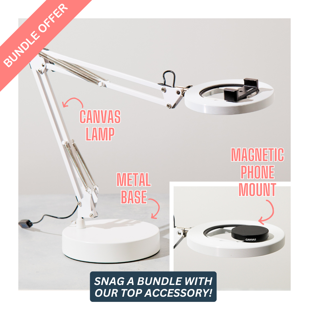 Canvas Lamp with Weighted Matte Metal Base