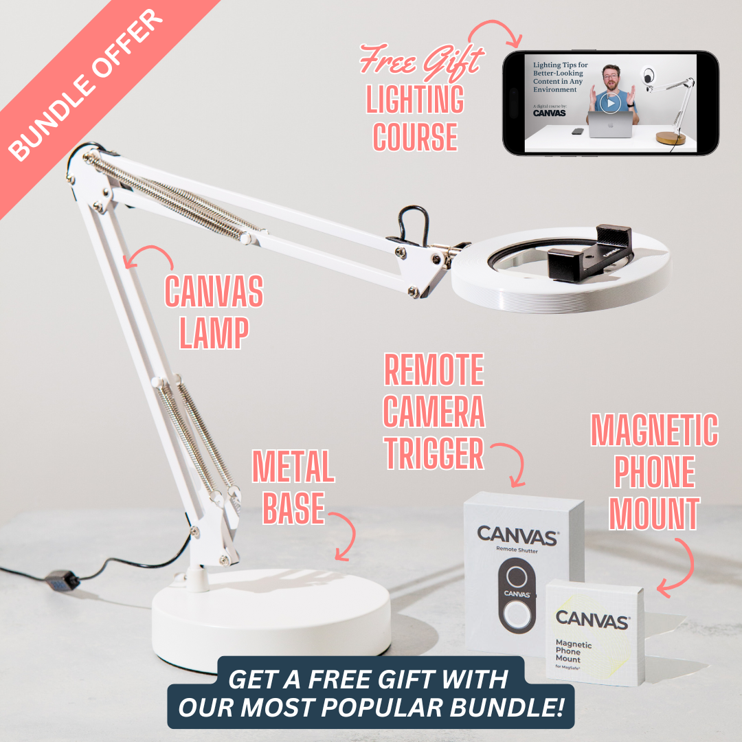 Canvas Lamp with Weighted Matte Metal Base